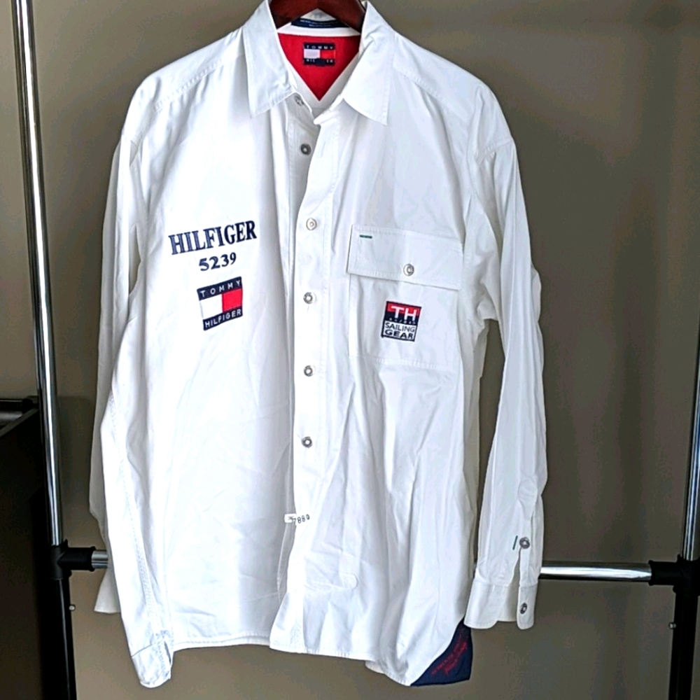 Vintage Tommy Hilfiger white shirt Sailing gear L